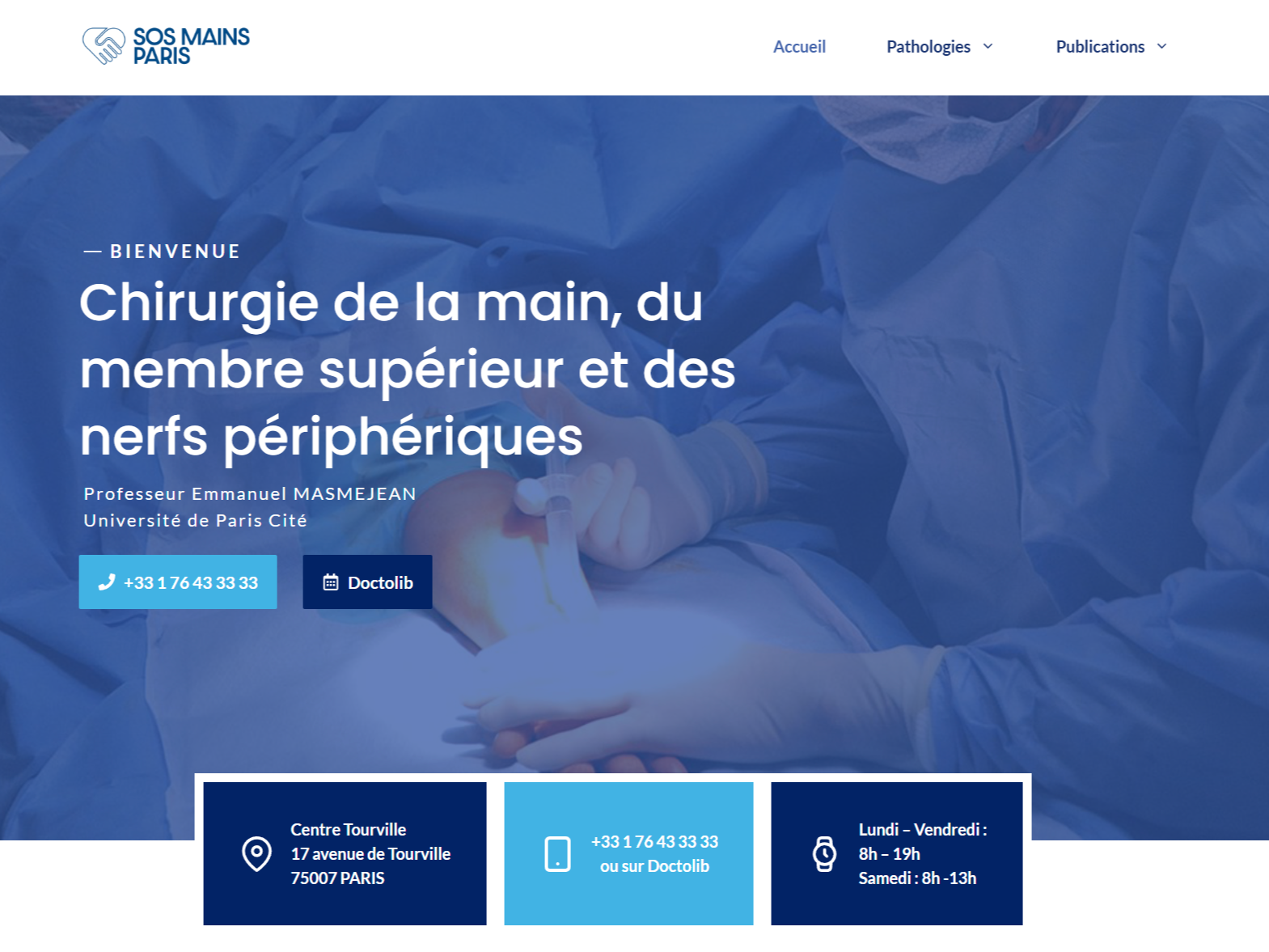 capture d'écran cas client chirurgie de la main