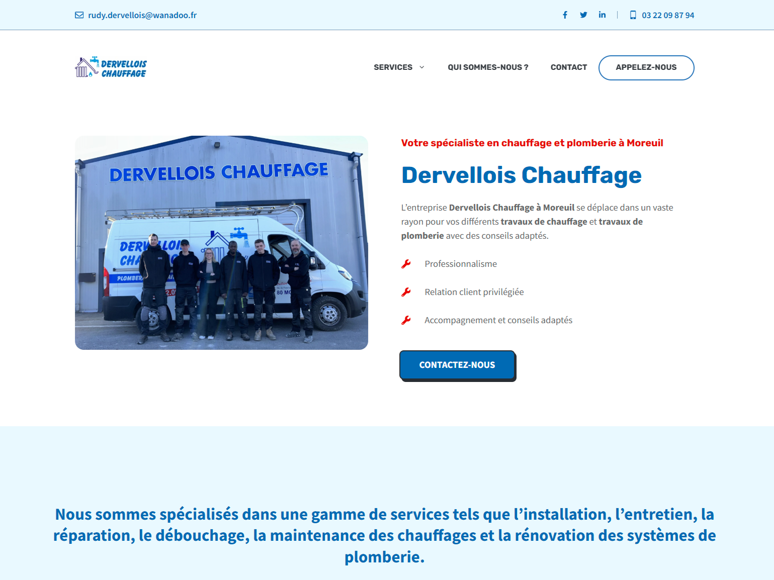 capture d'écran cas client dervellois chauffage